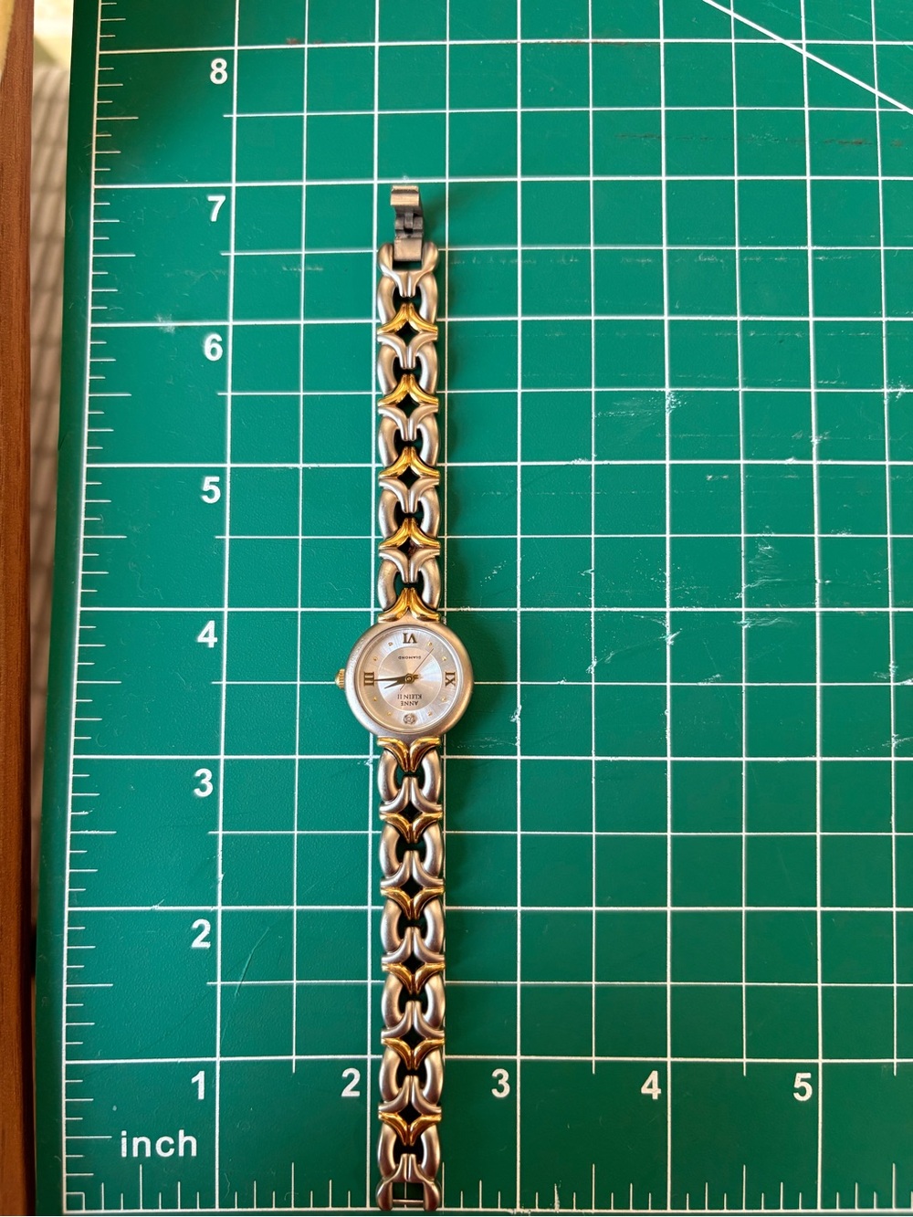 Anne Klein Two-Tone Gold and Silver Link Bracelet Watch
